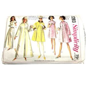 Simplicity Vintage 1960's‎ Pattern #7283 Misses Coat & Dress 2 Lengths Size 14